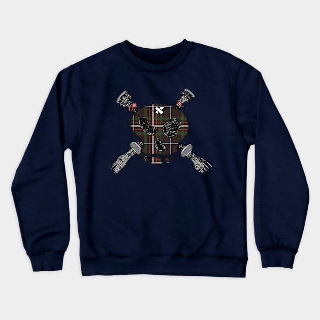 Skull & Cross-Drones Tartan Crewneck Sweatshirt by Lonely_Busker89